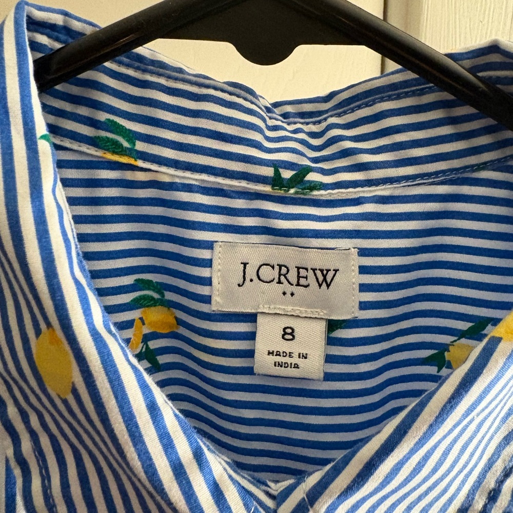 J. Crew Blue and White Striped Dress with Yellow Accents - Picture 5 of 6